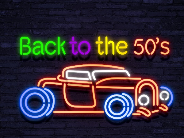 neon Back to the 50's car