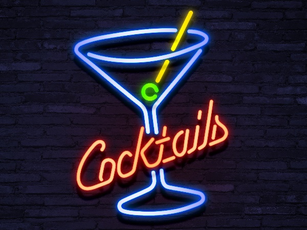 neon Cocktail Glass