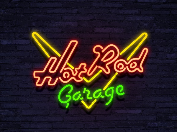 neon Hot Rod Garage